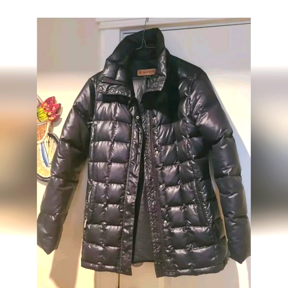 Vinrage SUNICE Down Puffer Coat Black Size 8 Womens
